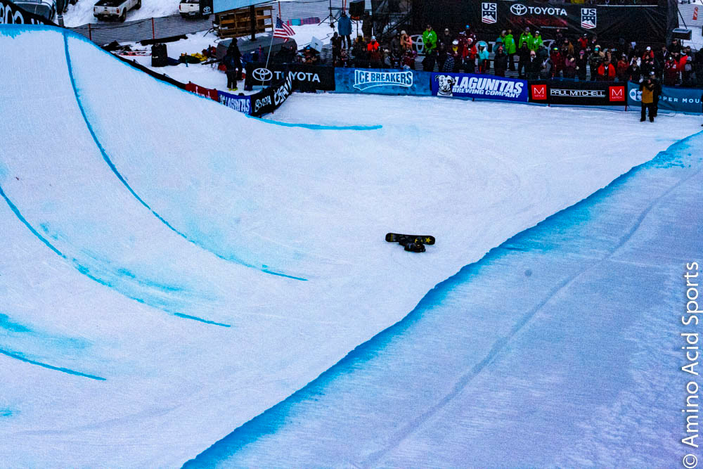 On the final hit of Run 1, Jake Pates catches the wall lip wrong and faces a scary moment