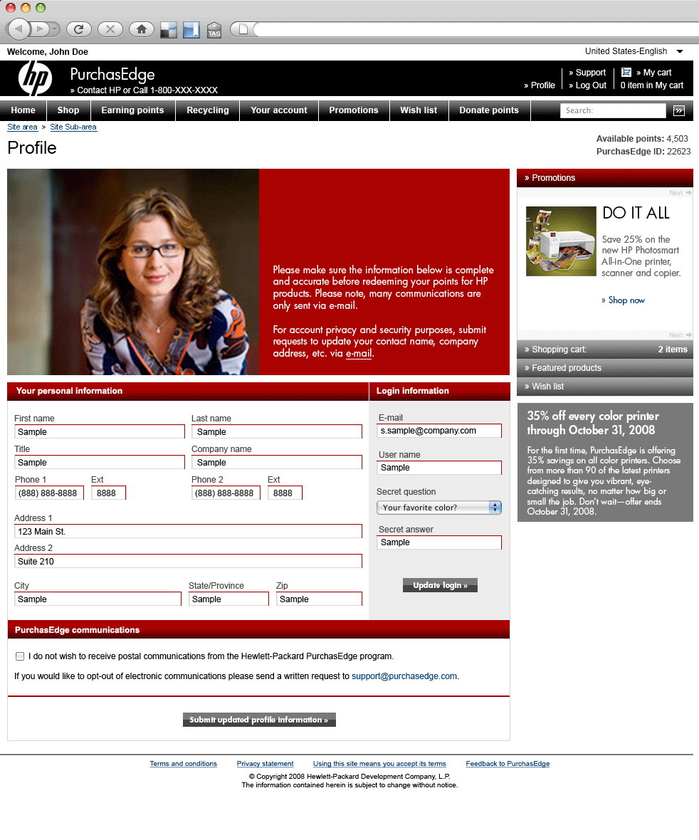 Profile Page