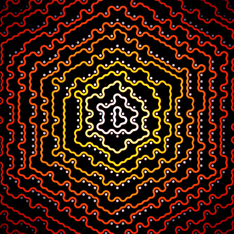 "system construction 0411" 2004 acrylic gouashe on wood panel 72.8 x 72.8cm