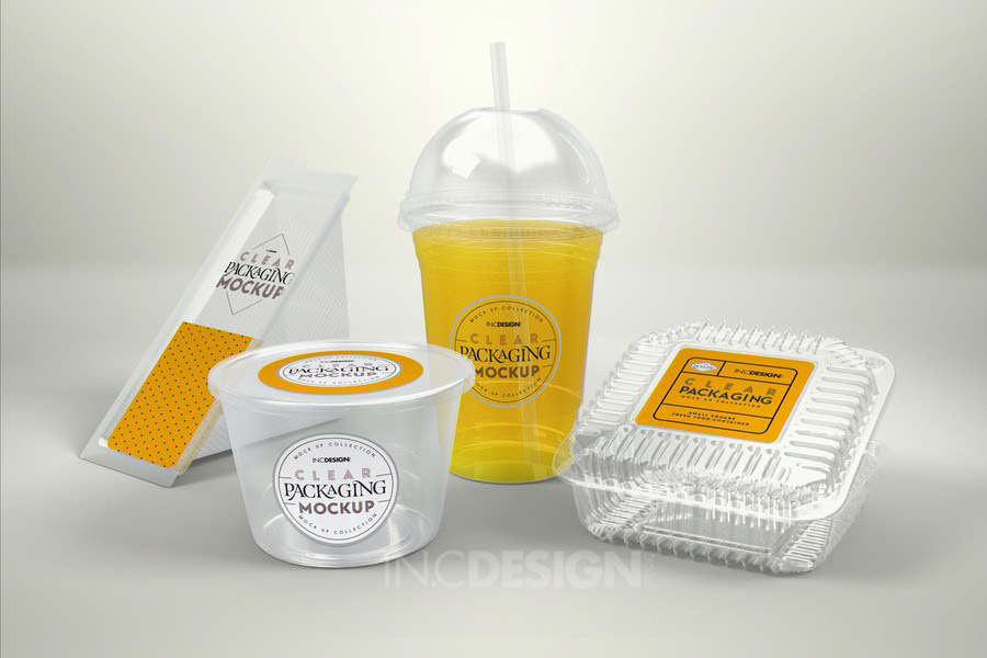 Download IN.C DESIGN STUDIO - FREE Clear Packaging Fast Food Mockup Sample