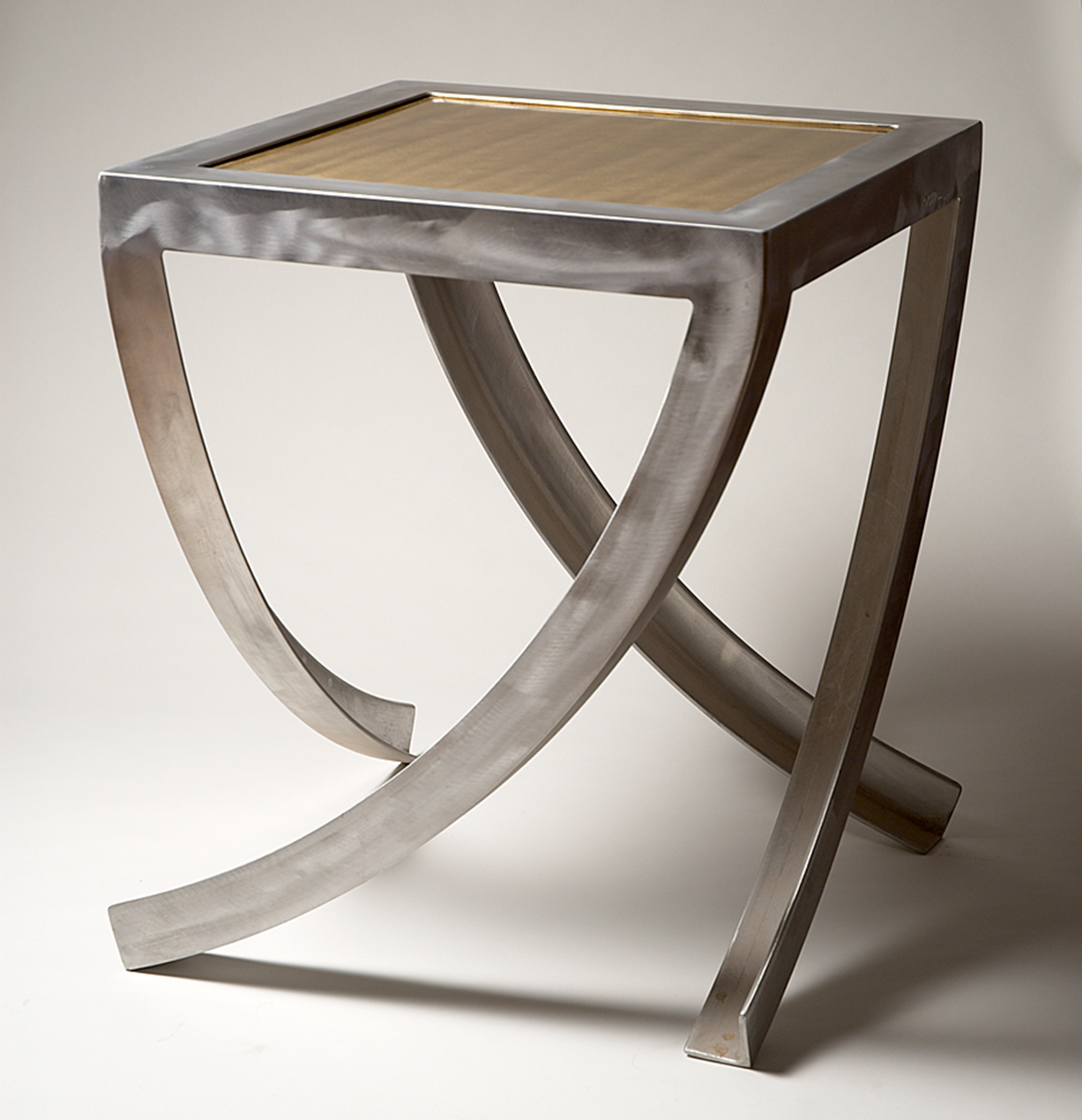 Aluminum + Brass Arc Leg Table