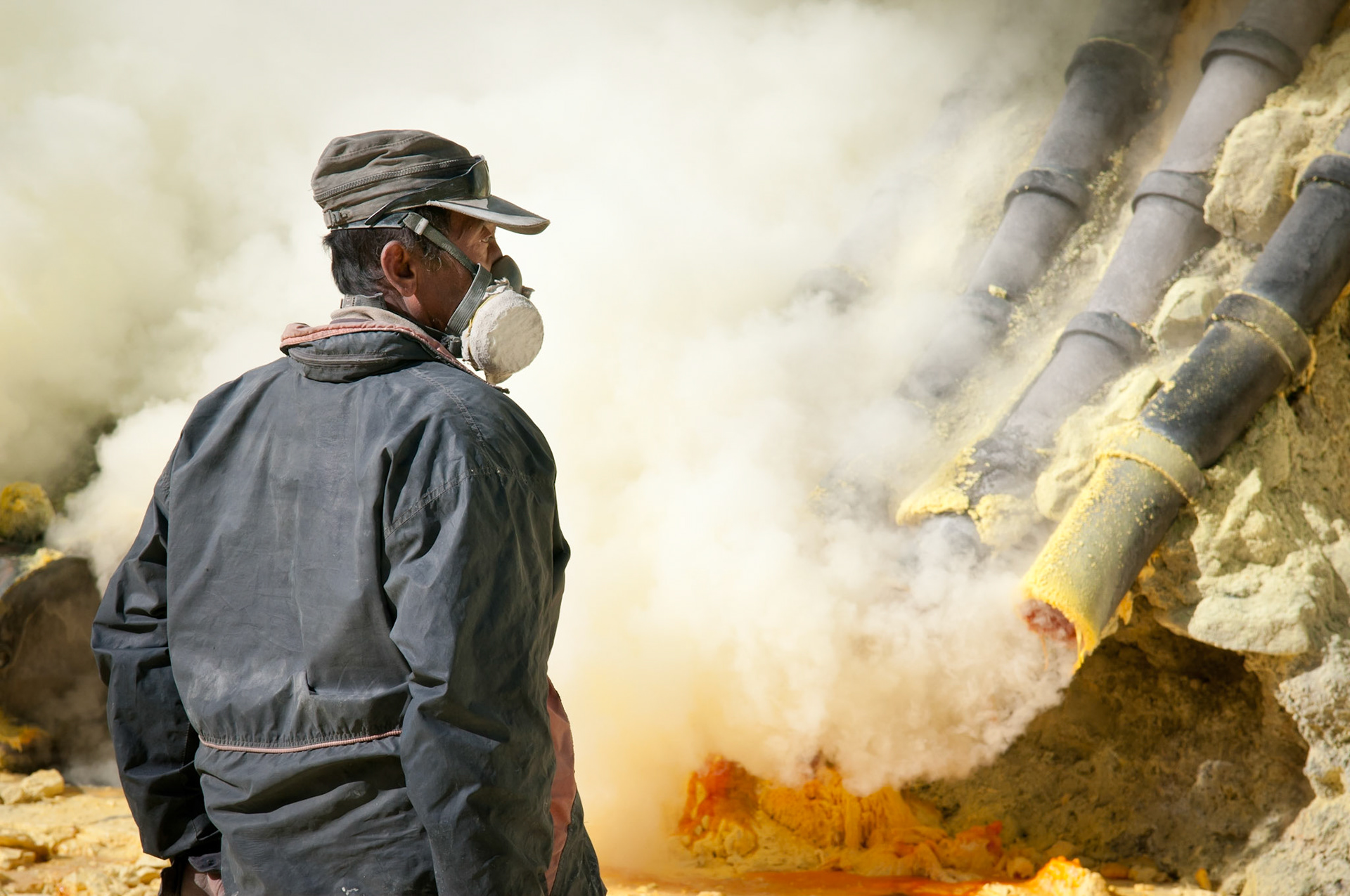 Worker at the mine (Kawah Ijen, Java, Indonesia)