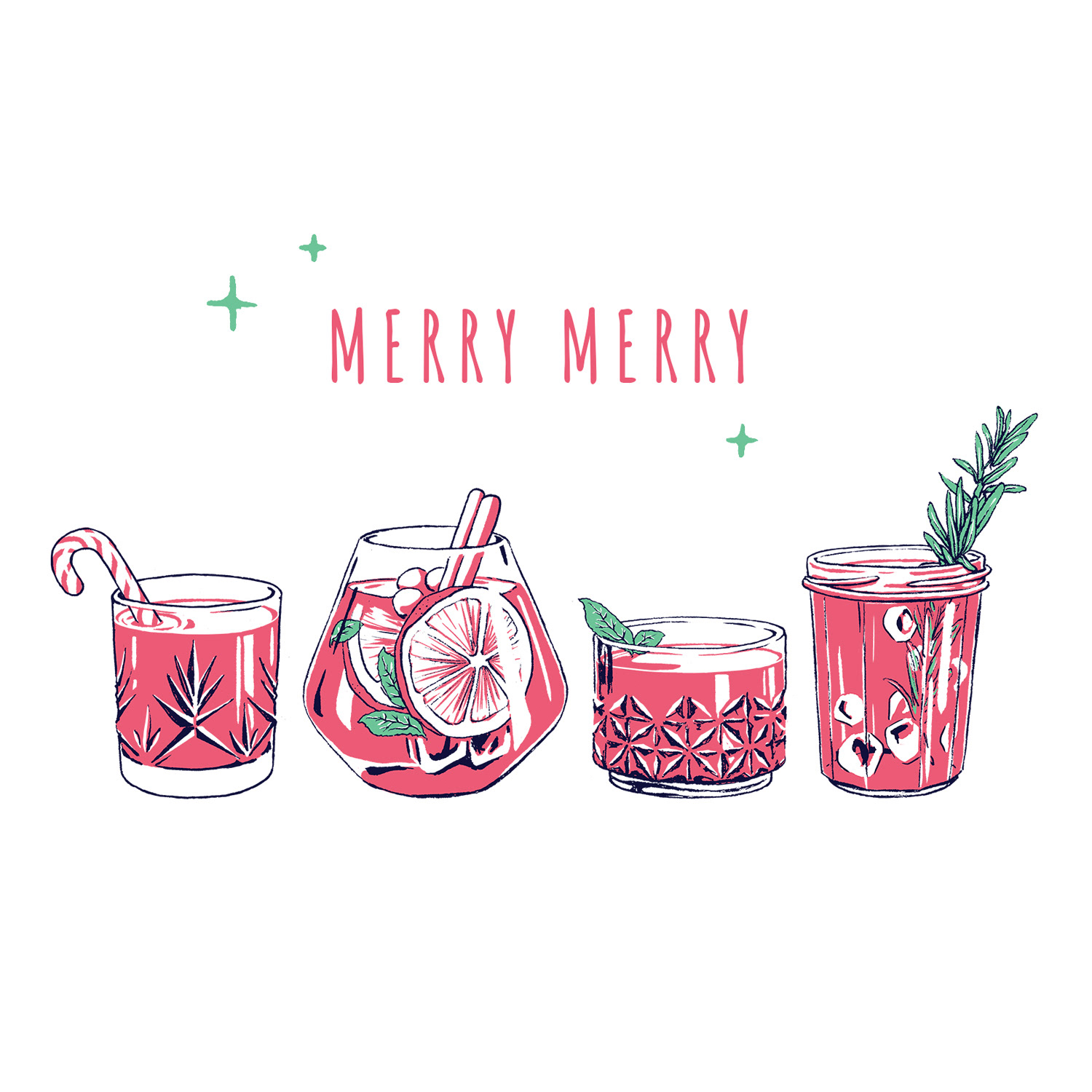 christmas holiday cocktails - xmas card