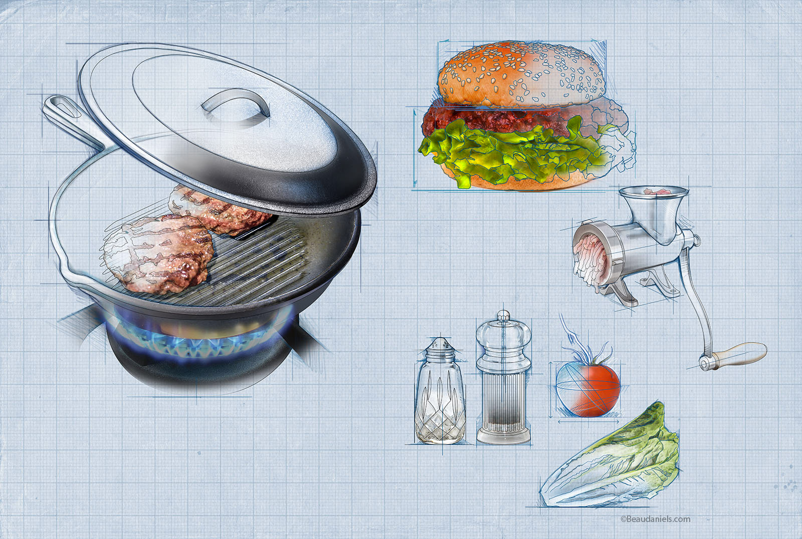 How to make a hamburger.