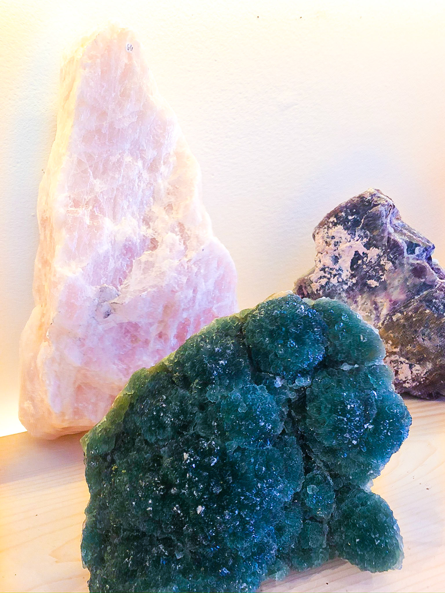 fluorite + rose quartz