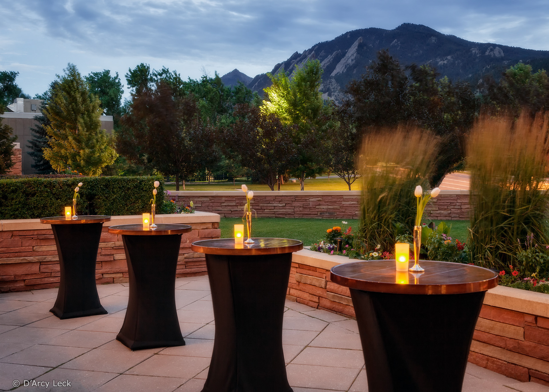 photography of the St Julien Hotel rear exterior terrace reception