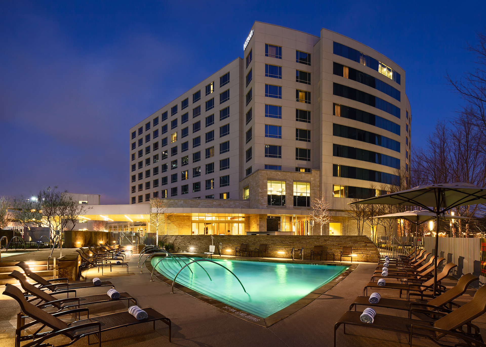 Hospitality photography of Hilton Granite Park hotel pool