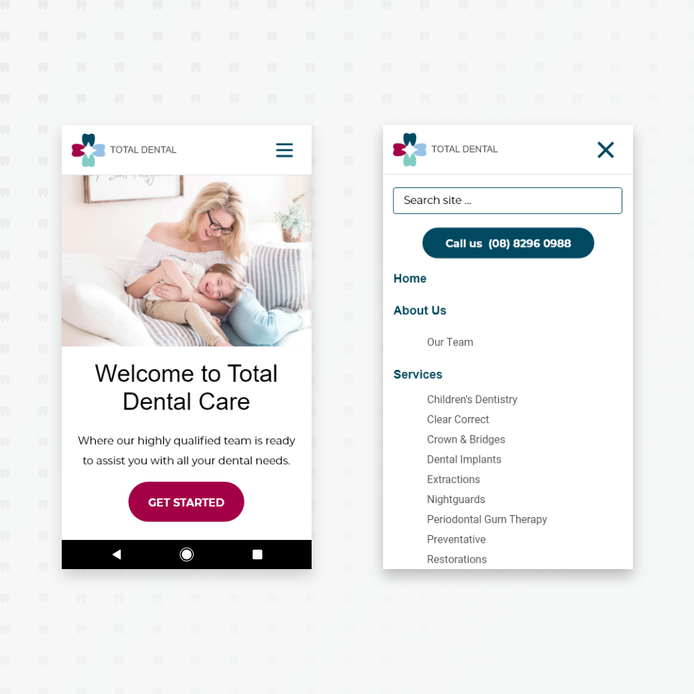 Mobile homepage design