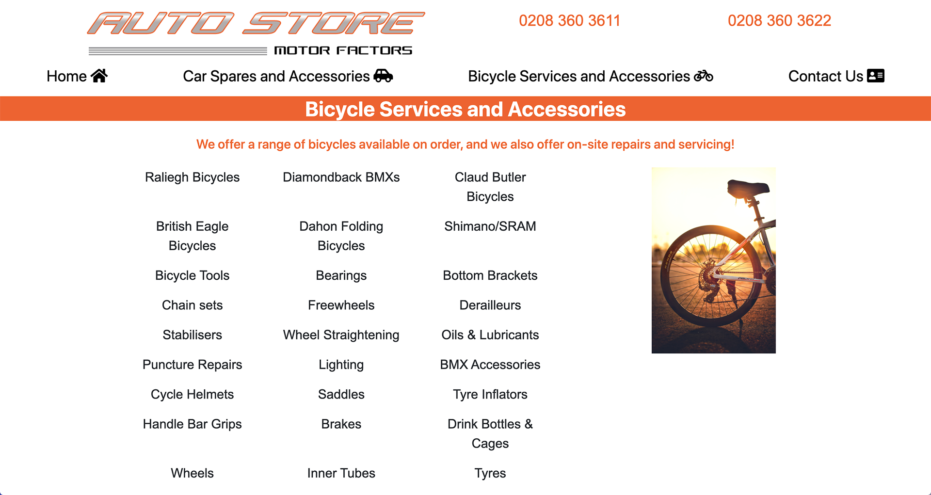 Bicycle services and accessories