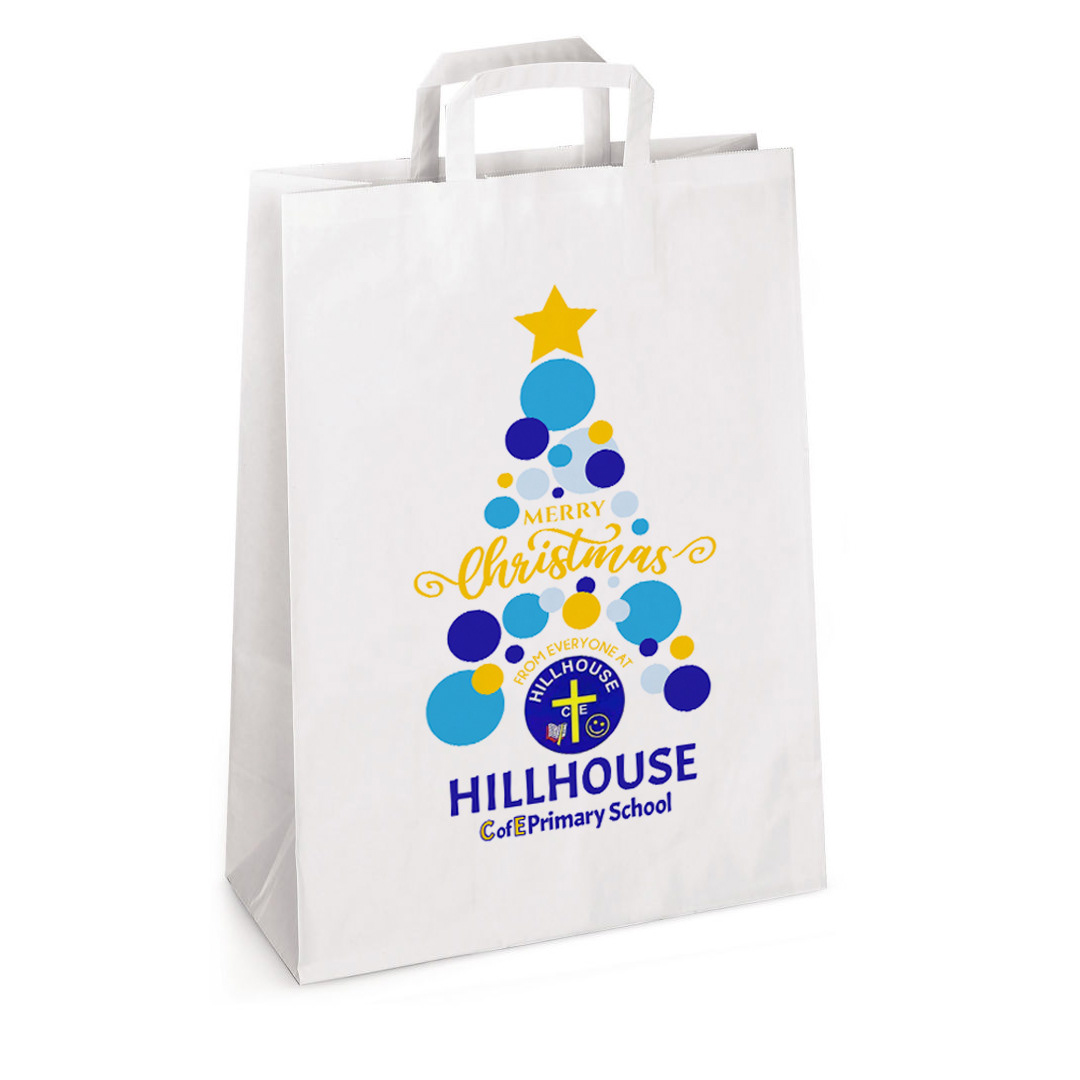Christmas gift bag graphic produced for a primary school fayre