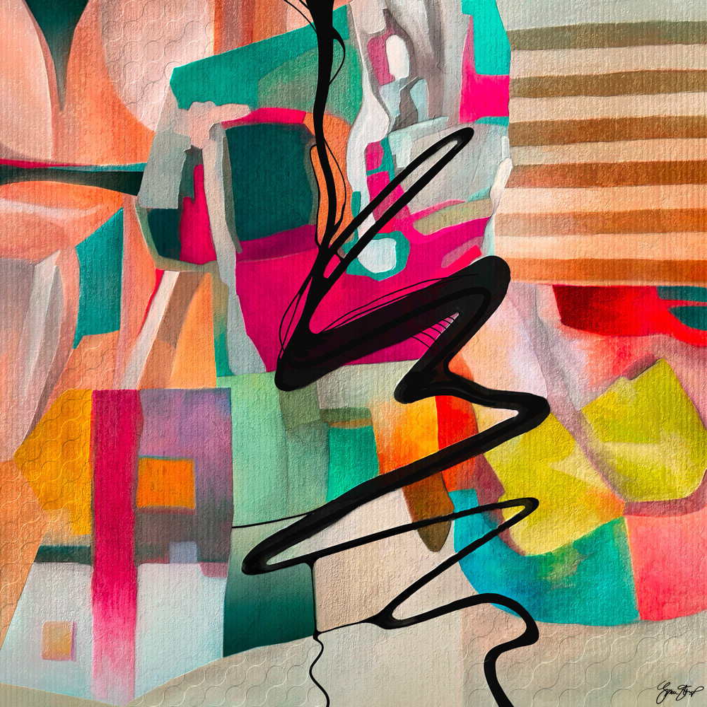 Mixed media Abstract art by Gina Startup