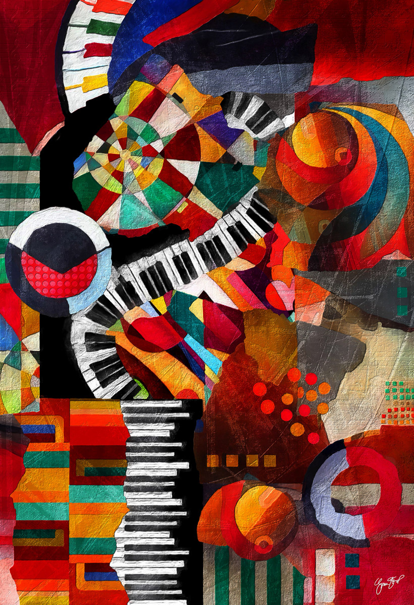 Ivory Keys Collage by Gina Startup