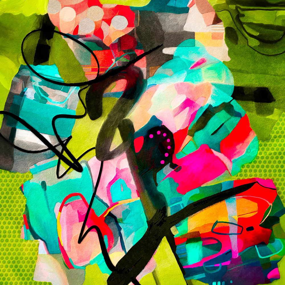 Mixed media abstract art by Gina Startup
