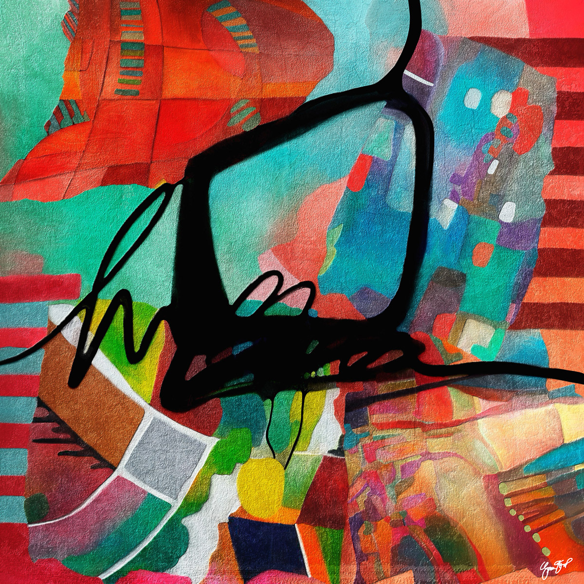 Mixed media abstract art by Gina Startup