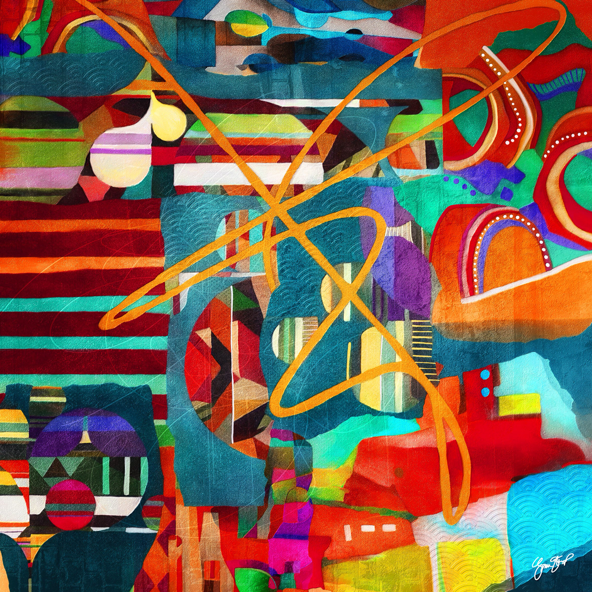 Mixed media abstract art by Gina Startup