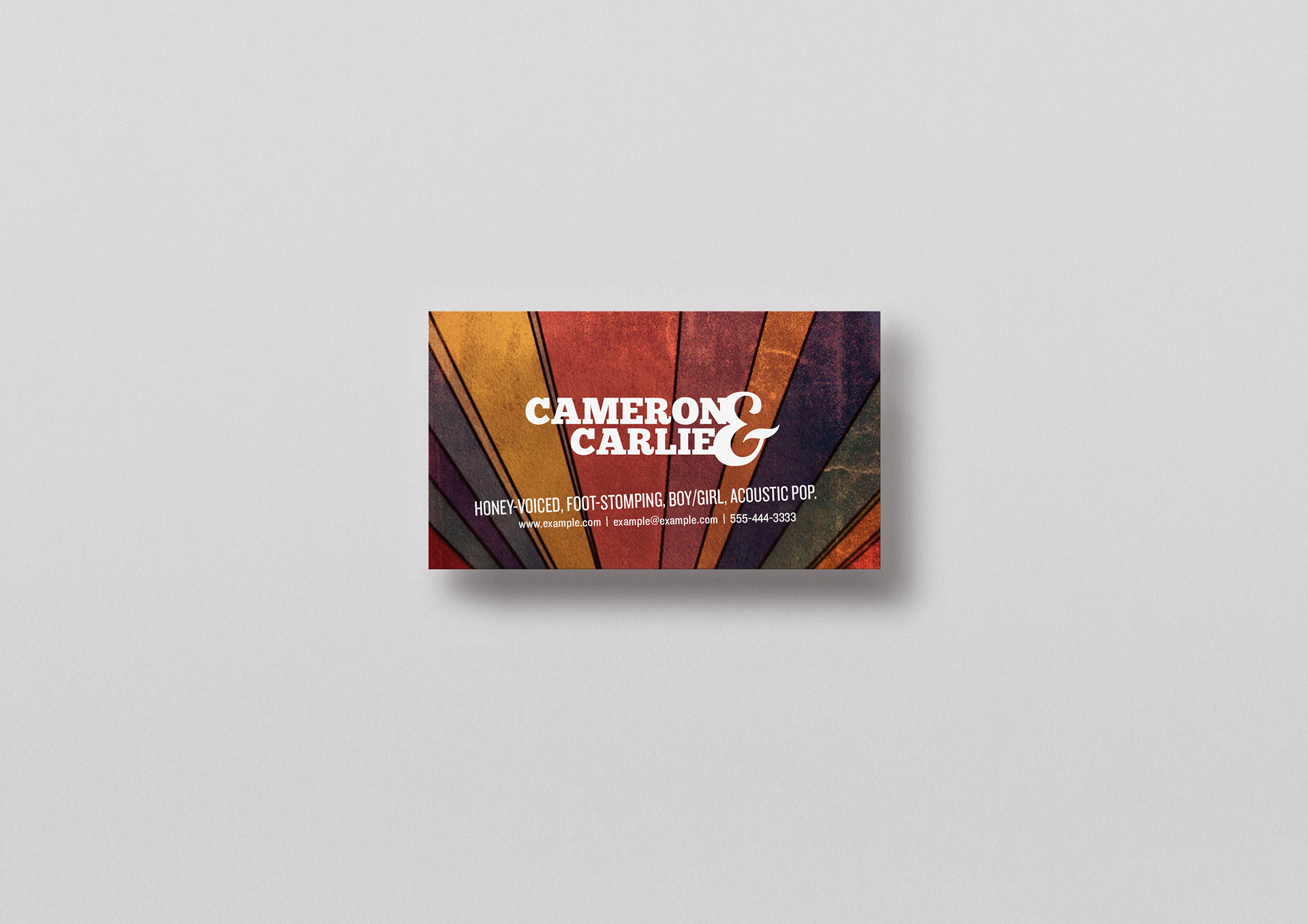Tucson business card graphic design for a pop music duo