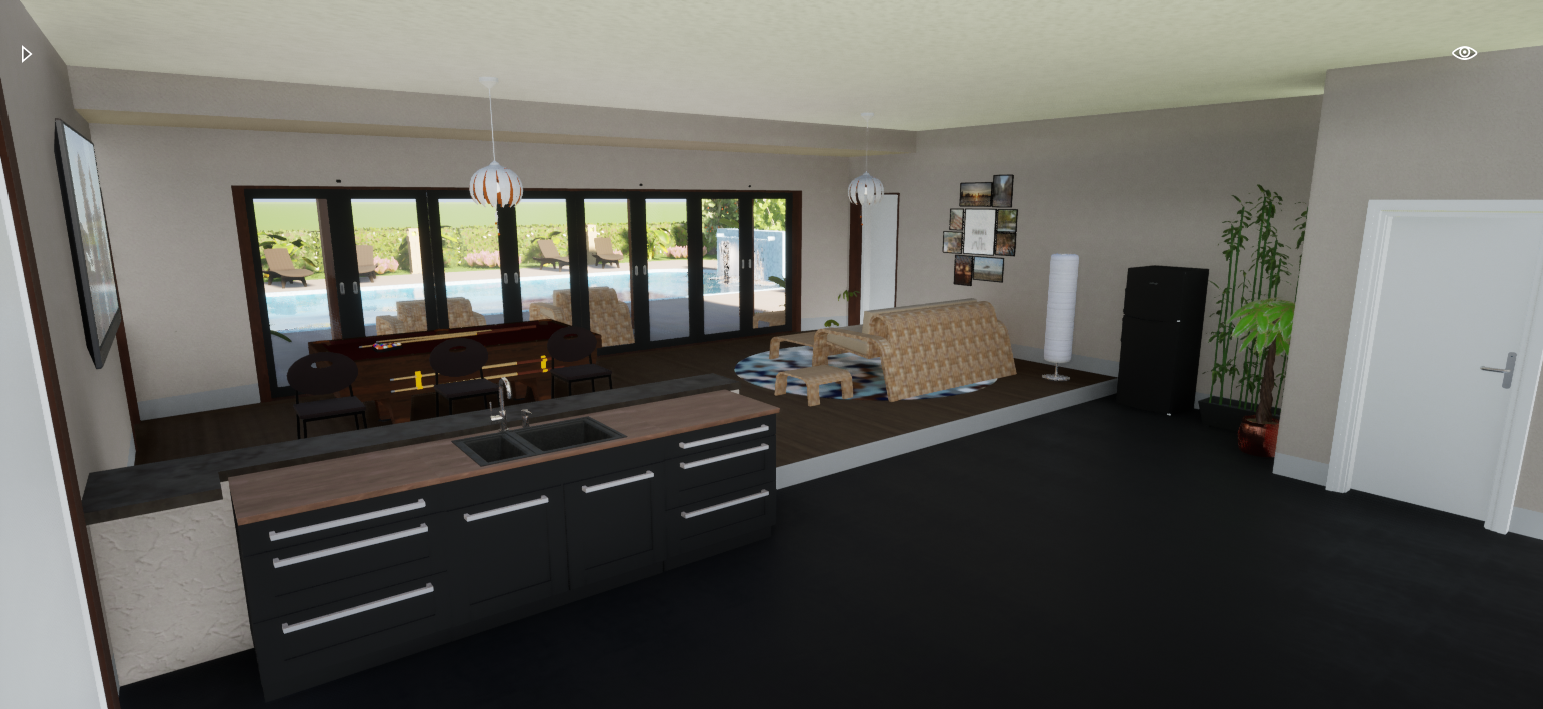 Rendering - Pool House Interior (reverse)