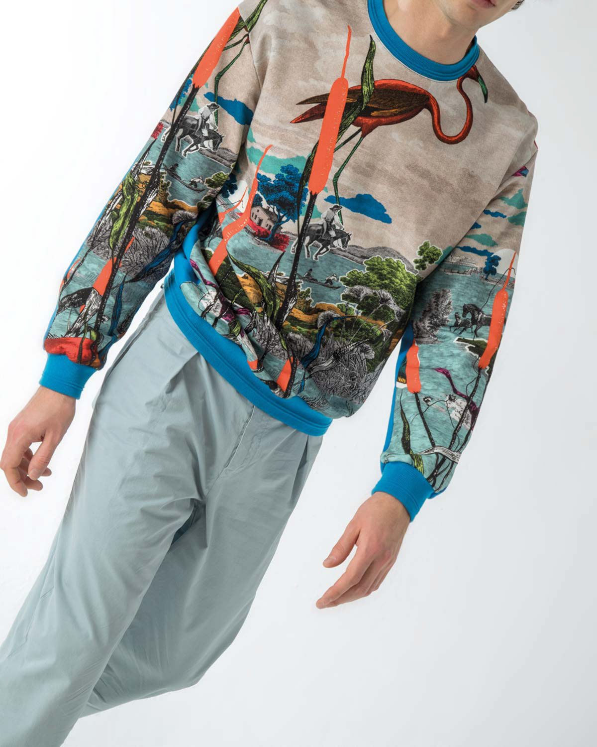 Shooting sweat Rue Begand avec motif camargue de la collection printemps-été 2020