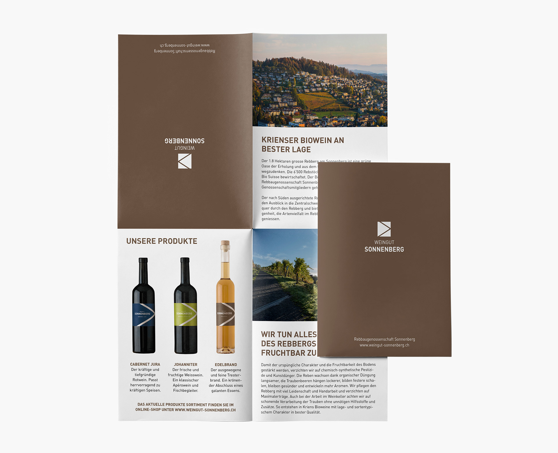 Flyer Image Weingut Sonnenberg von Designagentur aus Kriens bei Luzern in der Zentralschweiz – Ihre Agentur für Corporate Design, Branding, Grafik, Verpackung und Kommunikationsdesign.